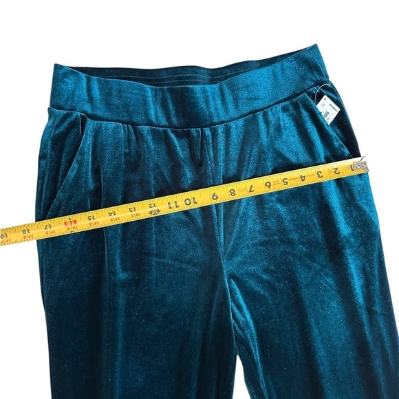 Rachel Roy Velvet Pull On Dark Green Teal Turquoise Pants Size M NWT - Picture 12 of 17